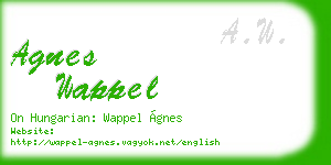 agnes wappel business card
