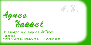 agnes wappel business card